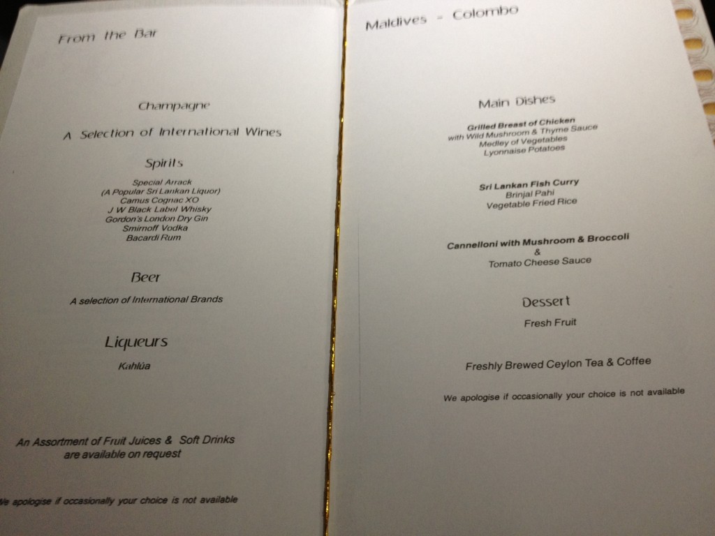 Sri Lankan MLE-CMB Menu