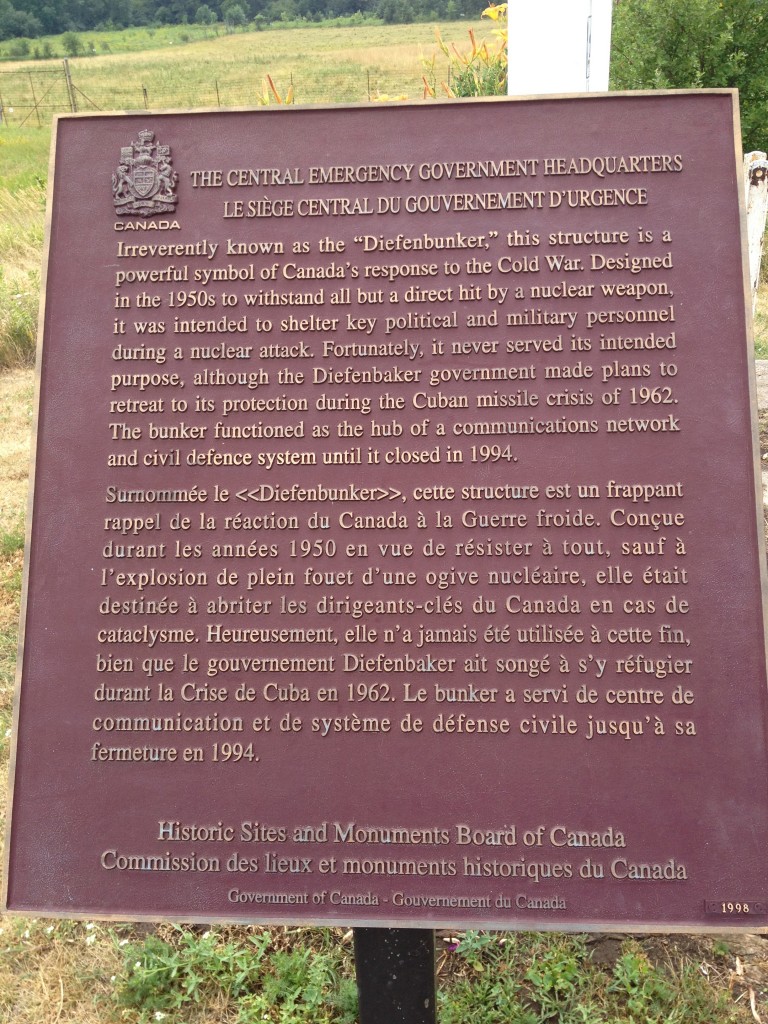 Diefenbunker Intro Sign